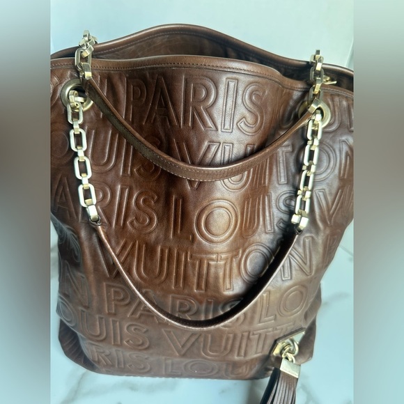 Louis Vuitton Brown Embossed Tote - Picture 4 of 15